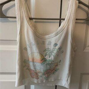 Billabong Cream Tank with Tropical Graphic